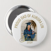 Badge Rond 10 Cm Papa fier moderne de la Grad Custom Photo Boho (Devant & derrière)