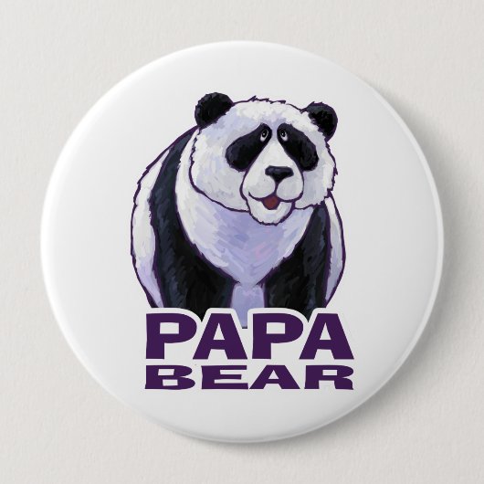 Badge Rond 10 Cm Papa Panda Bear (Devant)
