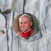 Badge Rond 10 Cm Pape St John Paul II (En situation)