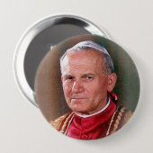 Badge Rond 10 Cm Pape St John Paul II (Devant & derrière)