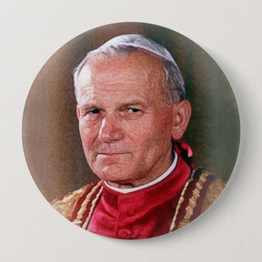 Badge Rond 10 Cm Pape St John Paul II (Devant)