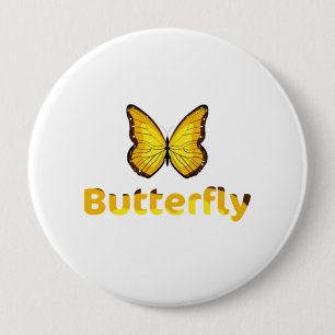Badge Rond 10 Cm Papillon