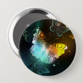Badge Rond 10 Cm Papillon lumineux et papillons de nuit (Devant & derrière)