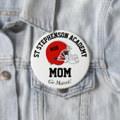 Badge Rond 10 Cm Parent Pride Senior Night Football Casque Rouge (En situation)