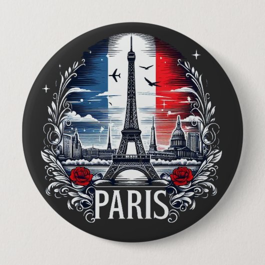 Badge Rond 10 Cm paris (Devant)