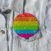 Badge Rond 10 Cm Parties scintillant Arc-en-ciel drapeau mariage Ga (En situation)