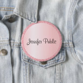Badge Rond 10 Cm Parties scintillant d'or Rose Monogramme Personnal (En situation)