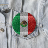 Badge Rond 10 Cm Parties scintillant Drapeau mexicain Mexique Latin (En situation)