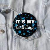 Badge Rond 10 Cm Parties scintillant Turquoise Star Confetti C'est (En situation)