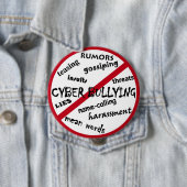 Badge Rond 10 Cm Pas de cyberintimidation, harcèlement, menaces, et (En situation)