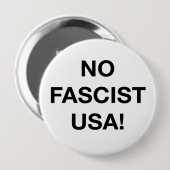 Badge Rond 10 Cm Pas de USA fascistes ! (Devant & derrière)