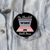 Badge Rond 10 Cm Passe du Hall de l'enseignant (En situation)
