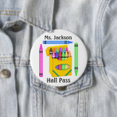 Badge Rond 10 Cm Passe-salle scolaire - SRF (En situation)