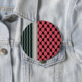 Badge Rond 10 Cm Pastèque palestinienne Hatta Keffiyeh Kufiya Folk (En situation)