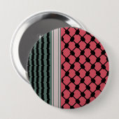 Badge Rond 10 Cm Pastèque palestinienne Hatta Keffiyeh Kufiya Folk (Devant & derrière)