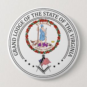 Badge Rond 10 Cm Pavillon de franc-maçonnerie de l'état de Virginie