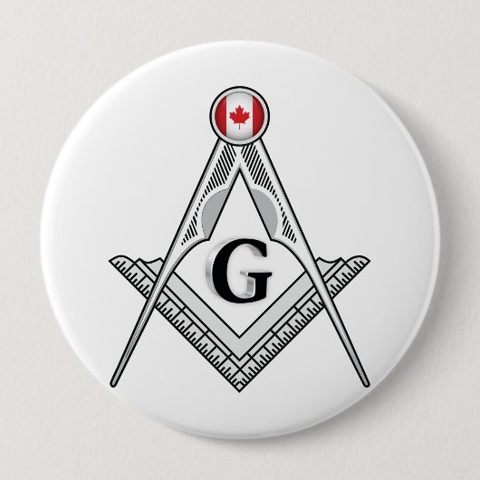 Badge Rond 10 Cm Pavillon de franc-maçonnerie du Canada (Devant)