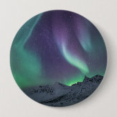 Badge Rond 10 Cm Paysage des aurores boréales (Devant)