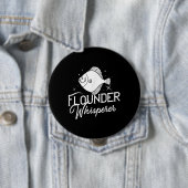 Badge Rond 10 Cm Pêcheur-cadeau de poisson Flounder (En situation)