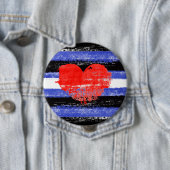 Badge Rond 10 Cm Peinture à fioritures en cuir (En situation)