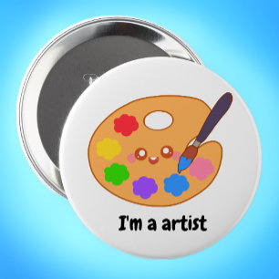 Badge Rond 10 Cm Peinture d'artiste colorée