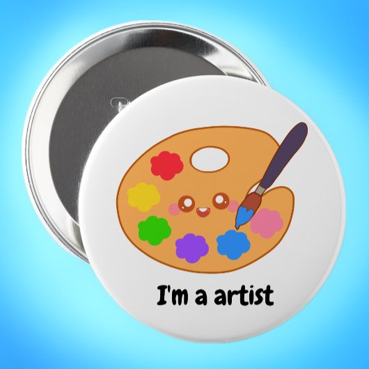 Badge Rond 10 Cm Peinture d'artiste colorée