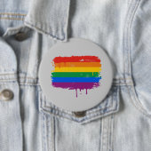 Badge Rond 10 Cm Peinture Rainbow (En situation)