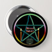 Badge Rond 10 Cm Pentacle Imbolc (Devant & derrière)