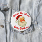 Badge Rond 10 Cm Père Noël Noël (En situation)