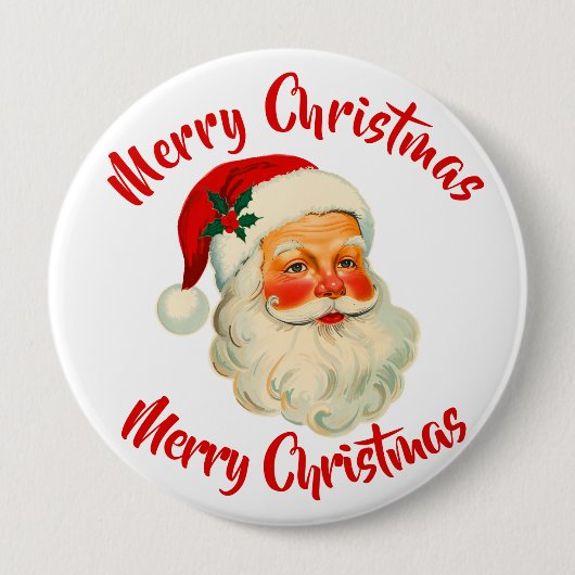 Badge Rond 10 Cm Père Noël Noël (Devant)