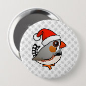 Badge Rond 10 Cm Père Noël Zebra Finch (Devant & derrière)