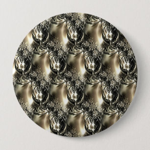 Badge Rond 10 Cm Perles dorées
