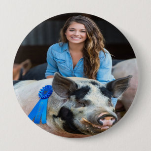 Badge Rond 10 Cm Personnaliser la photo de porc de spectacle de bét