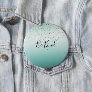 Badge Rond 10 Cm Personnalité de Girl Glam Gold Sparkle Confetti M