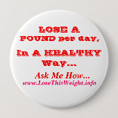Badge Rond 10 Cm Perte de poids (Devant)