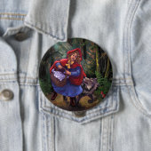 Badge Rond 10 Cm Petit Chaperon Rouge (En situation)