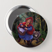 Badge Rond 10 Cm Petit Chaperon Rouge (Devant & derrière)