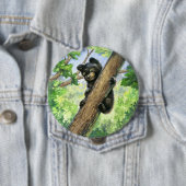 Badge Rond 10 Cm Petit ours avec vue (En situation)
