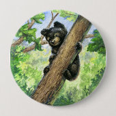 Badge Rond 10 Cm Petit ours avec vue (Devant)