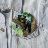Badge Rond 10 Cm Petite Ours Lazy (En situation)