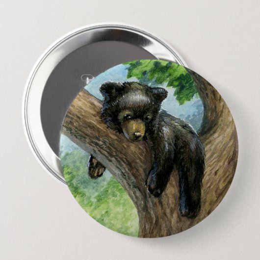Badge Rond 10 Cm Petite Ours Lazy (Devant & derrière)