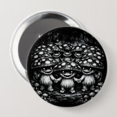 Badge Rond 10 Cm Peuple Champignon •  Créatures de la Forêt par Bur (Devant & derrière)