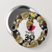 Badge Rond 10 Cm Photo 30th Birthday Custom (Devant & derrière)