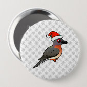 Badge Rond 10 Cm Pigeon Père Noël (Devant & derrière)