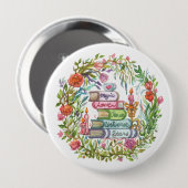 Badge Rond 10 Cm Pile de livres (Devant & derrière)