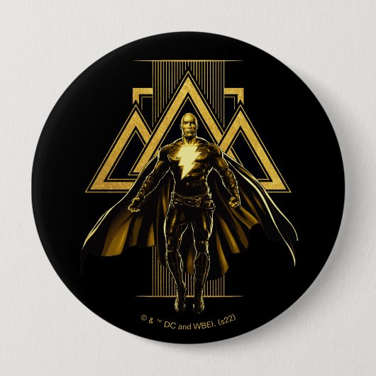 Badge Rond 10 Cm Pilier triangulaire noir Adam (Devant)
