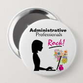 Badge Rond 10 Cm Pin administratif de roche de professionnels (Devant & derrière)