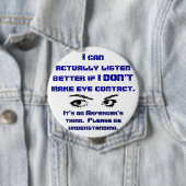 Badge Rond 10 Cm Pin de contact visuel d'Aspergers/No (En situation)