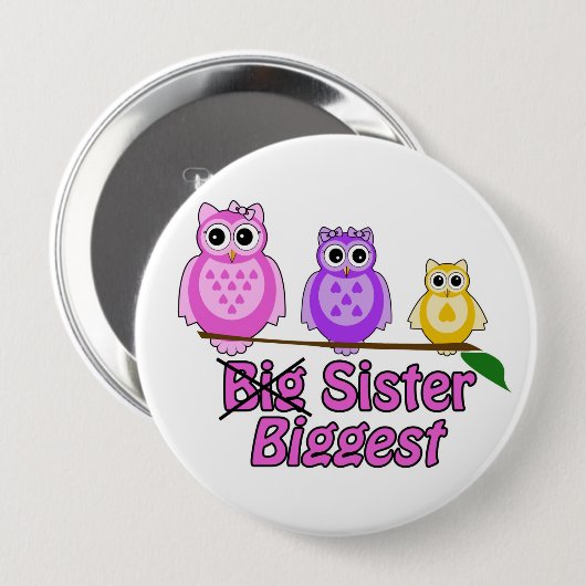 Badge Rond 10 Cm Pin de la plus grande soeur (Devant & derrière)