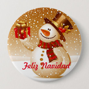 Badge Rond 10 Cm Pin Marionnette de neige